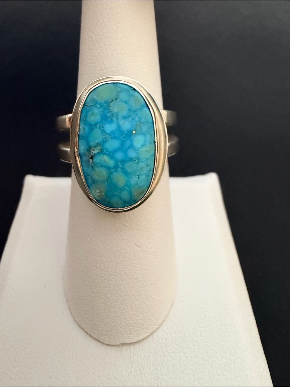 Tony Sanchez Handmade Turquoise Sterling Silver Ring Size 7